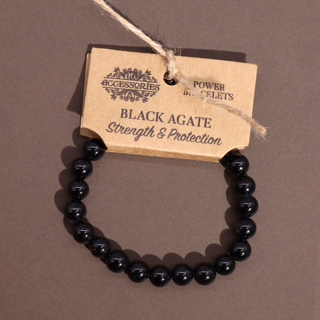 Natural Black Agate Crystal Bracelet