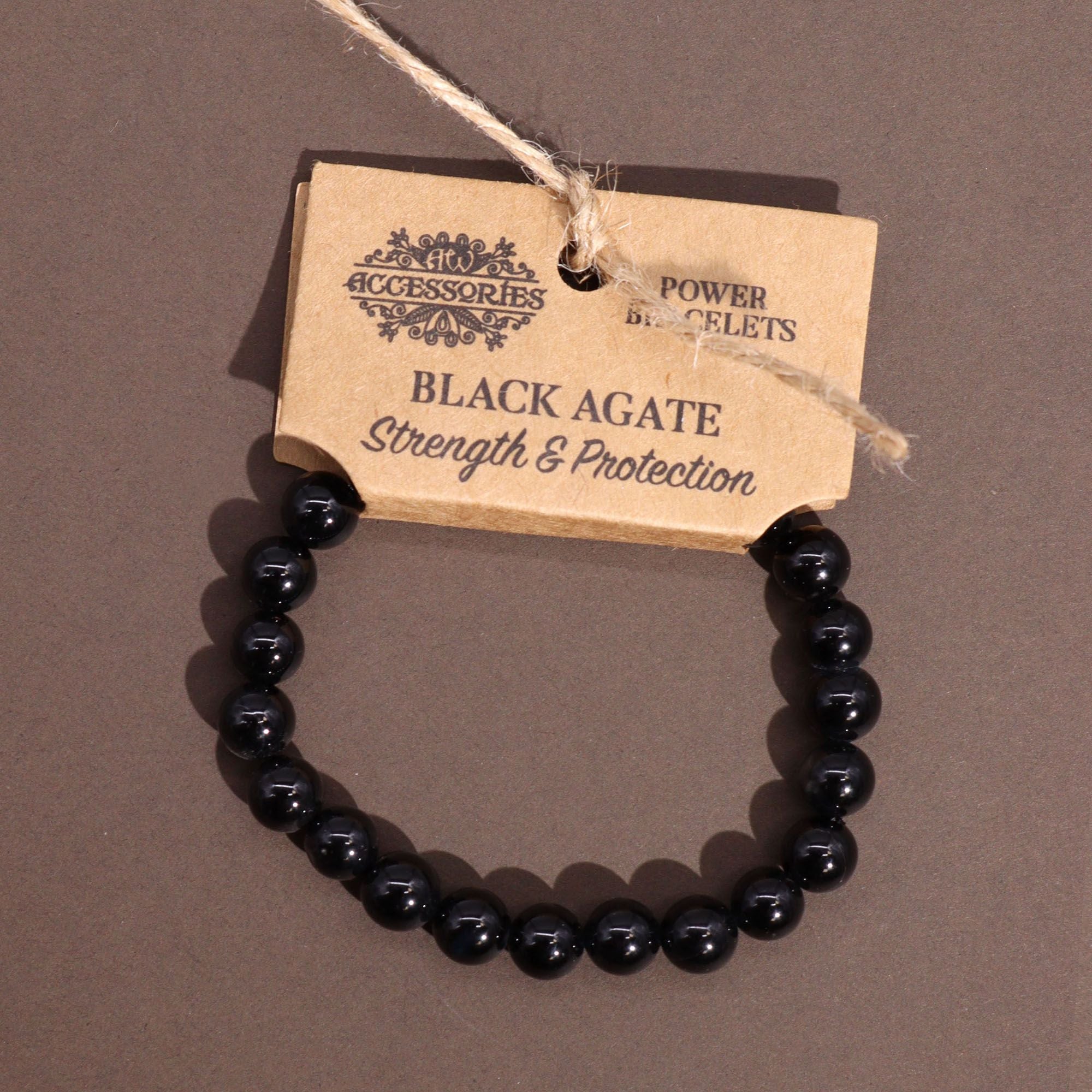 Natural Black Agate Crystal Bracelet