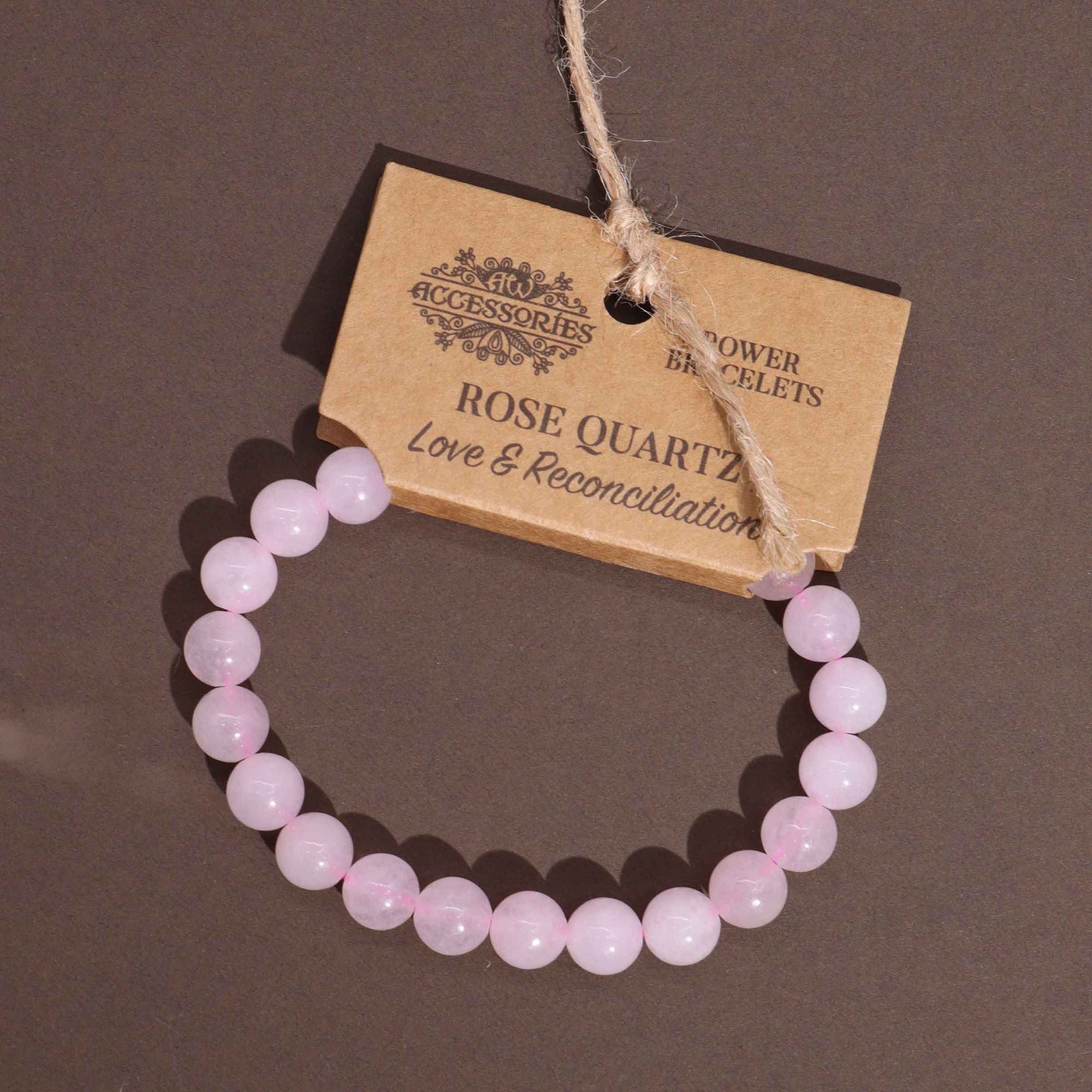 Natural Rose Quartz Crystal Bracelet