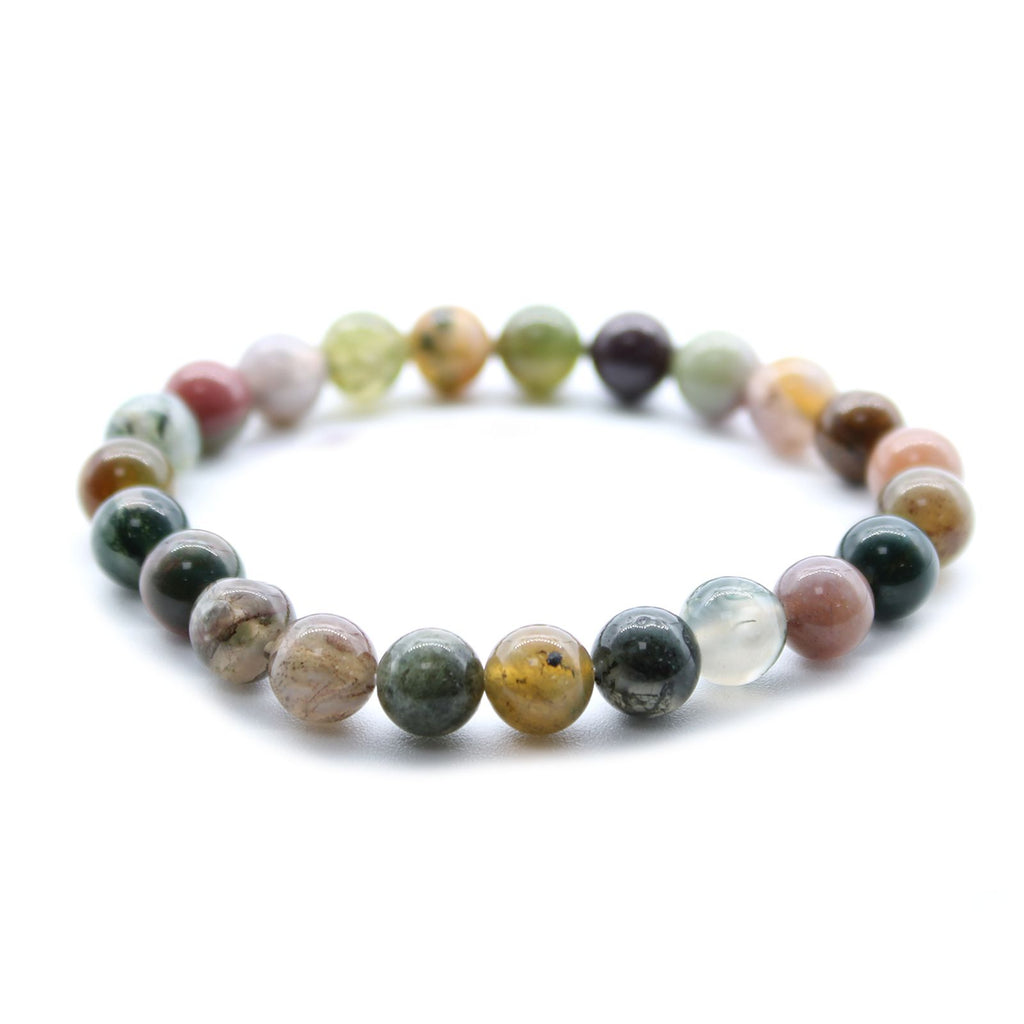 Natural Moss Agate Crystal Bracelet