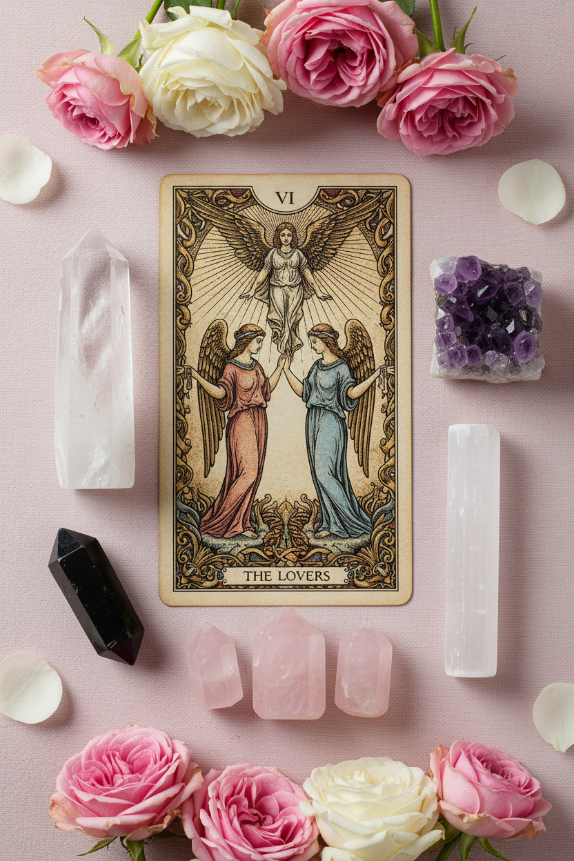 Tarot reading with crystals - portrait