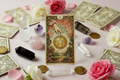 Ace of Pentacles tarot reading with crystals - landscape