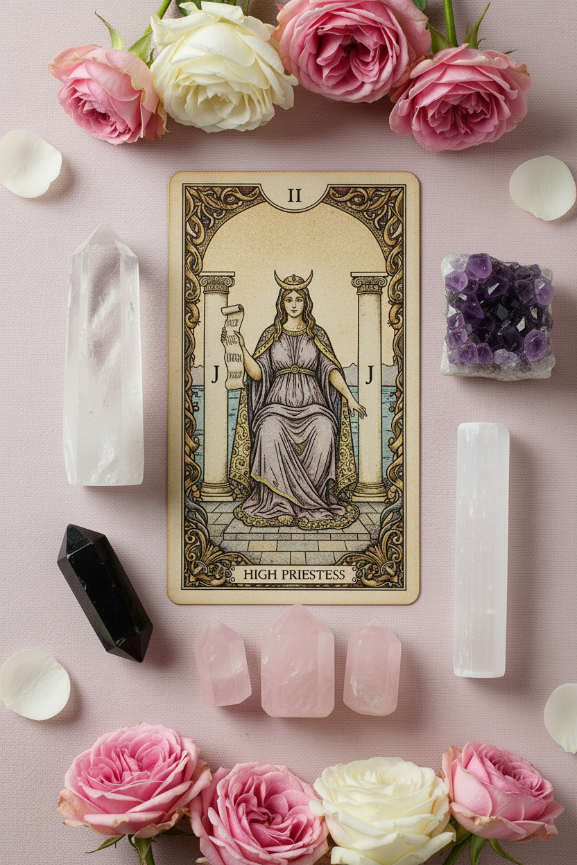 The High Priestess Portrait Flat Lay