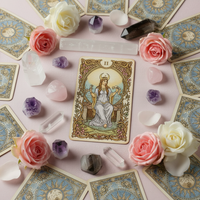 The High Priestess Tarot Crystal Flat Lay